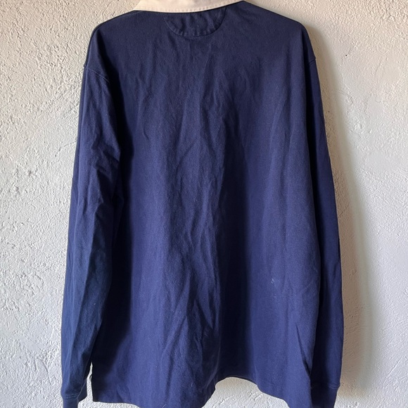 Polo Ralph Lauren Shirt Mens Large Blue  Big Pony  Long Sleeve Rugby Polo - Picture 3 of 5